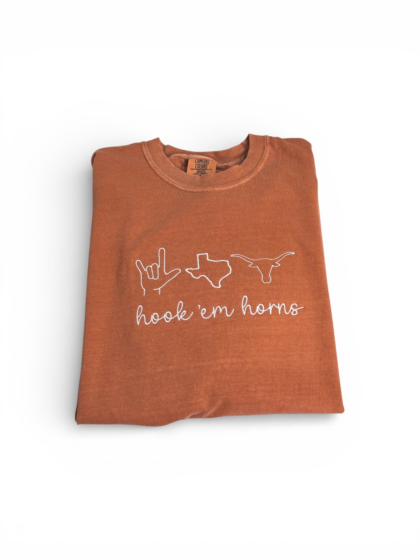 Hook ‘Em Horns Texas Embroidery Design