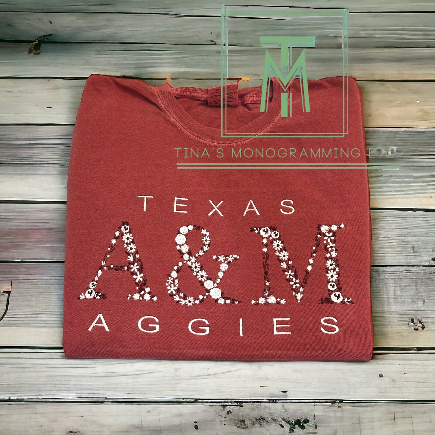 Texas A&M Floral Embroidery